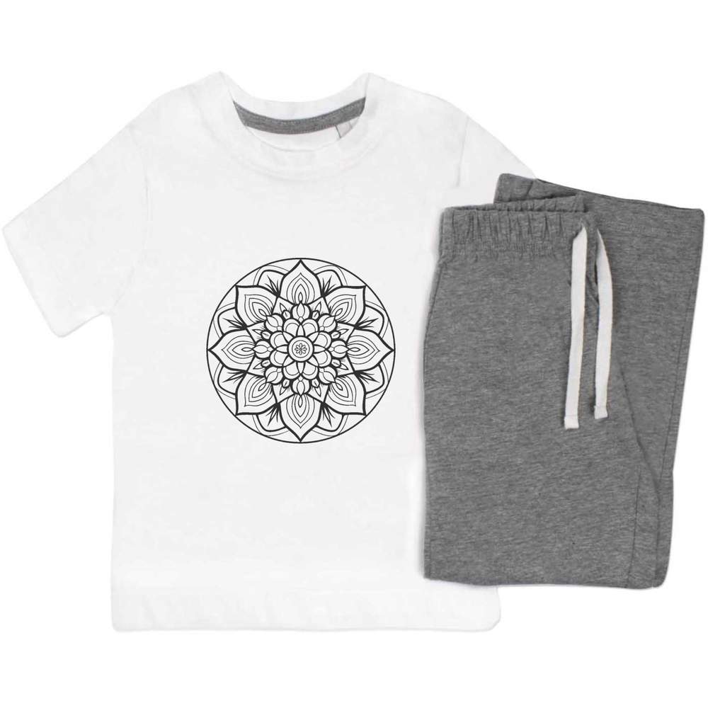 'Floral Mandala' Kids Nightwear / Pyjama Set (KP048862)