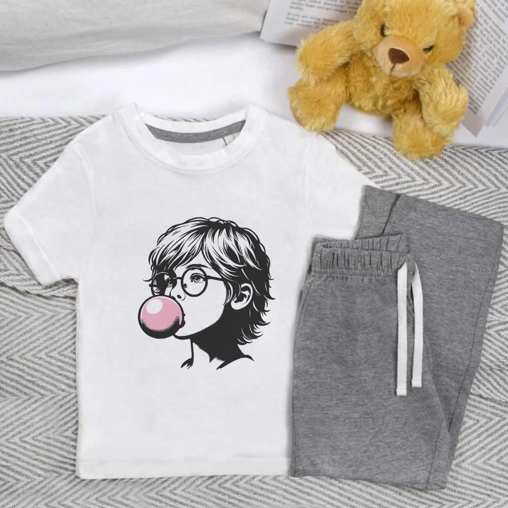 'Bubble Gum Girl' Kids Nightwear / Pyjama Set (KP048332)