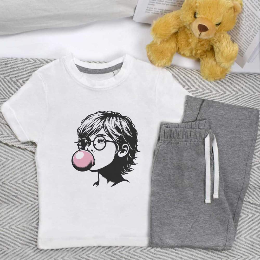 'Bubble Gum Girl' Kids Nightwear / Pyjama Set (KP048332)