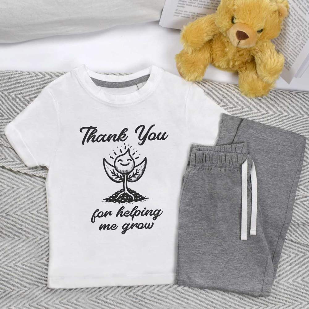'Thank You For Helping Me Grow' Kids Nightwear / Pyjama Set (KP048629)