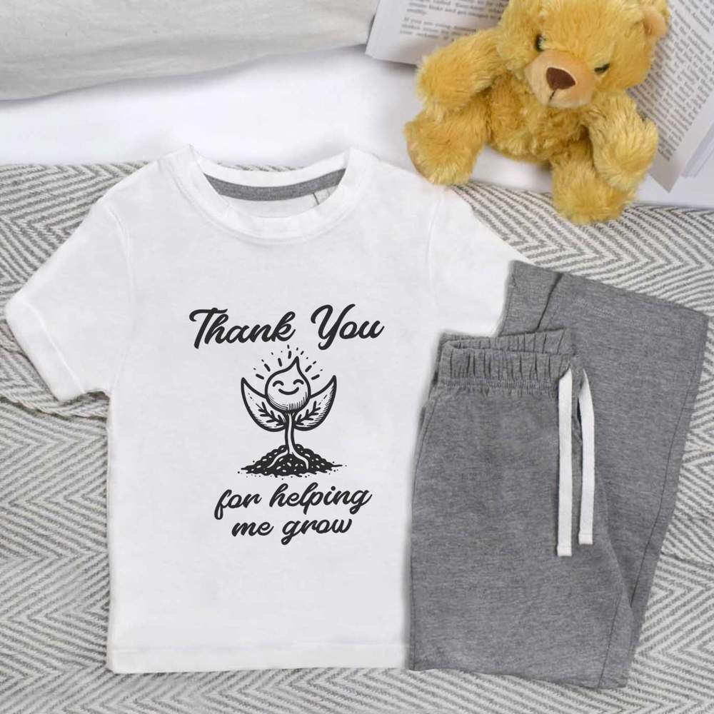 'Thank You For Helping Me Grow' Kids Nightwear / Pyjama Set (KP048629)