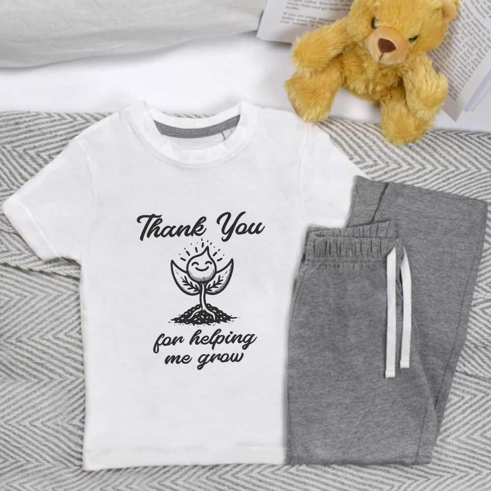 'Thank You For Helping Me Grow' Kids Nightwear / Pyjama Set (KP048629)