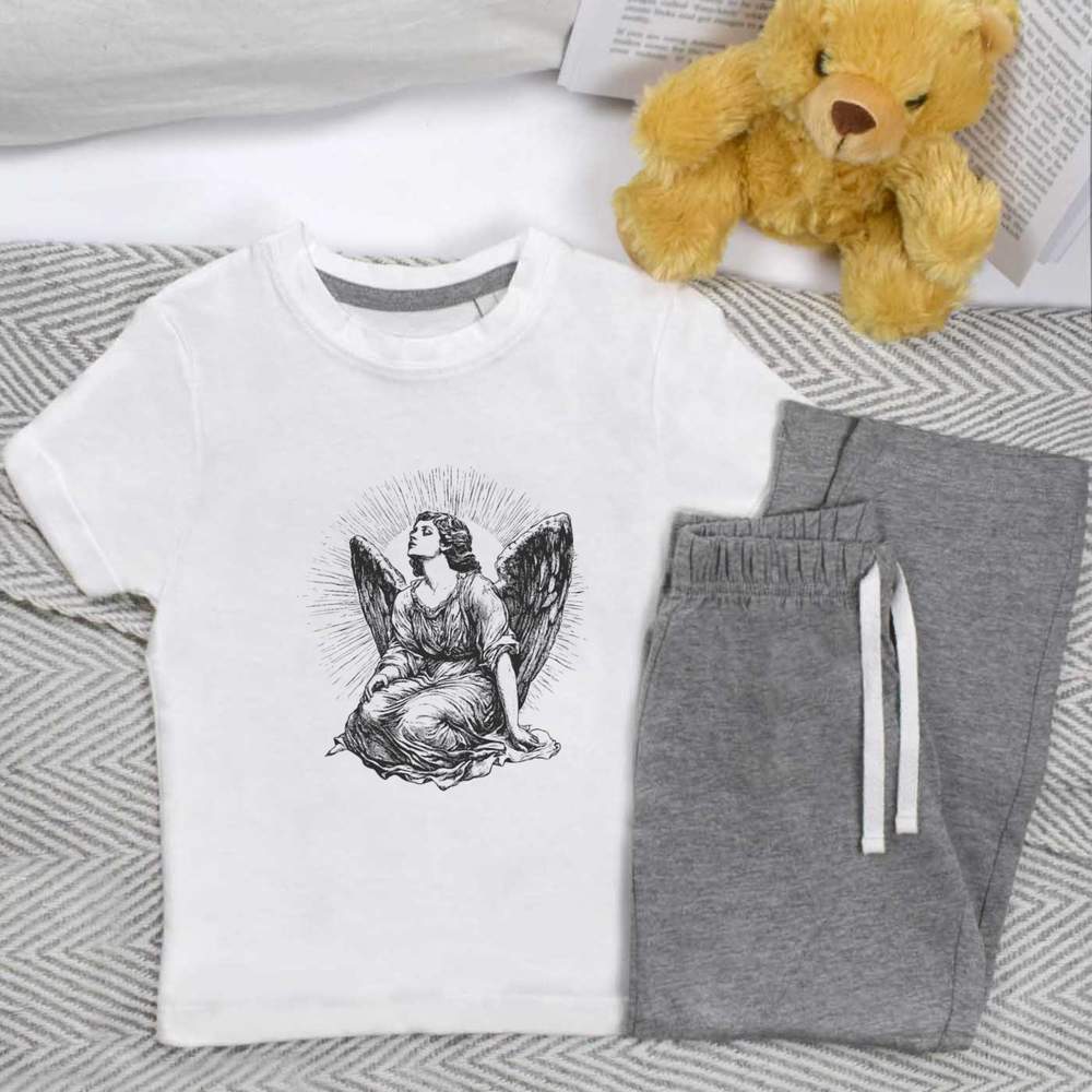 'Angel Sitting' Kids Nightwear / Pyjama Set (KP049221)