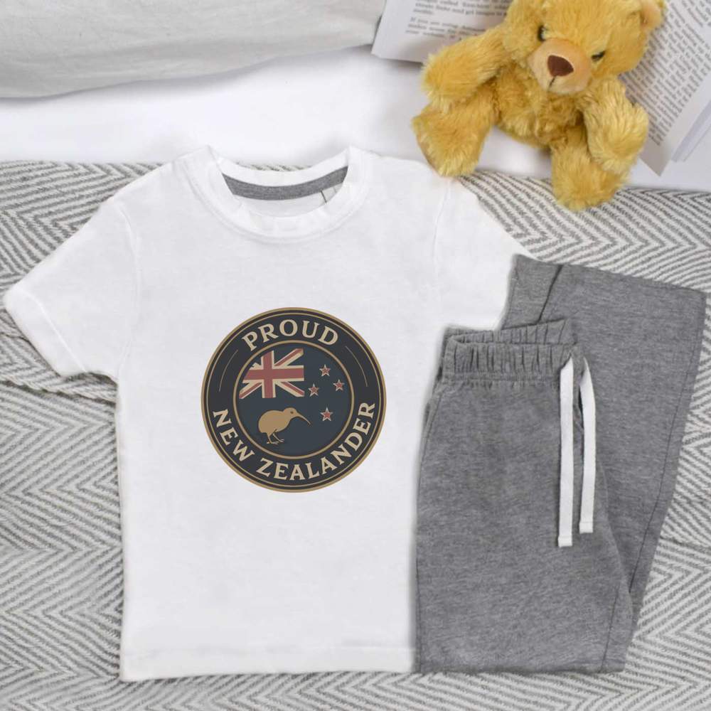 'Proud New Zealander' Kids Nightwear / Pyjama Set (KP054454)