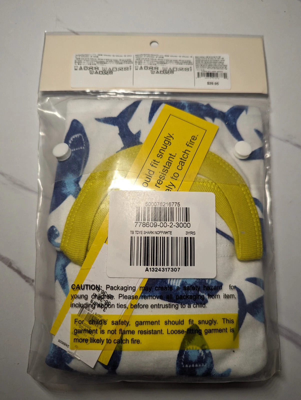 Baby Gap PJ Set 2 Piece Brand New Shark Design Long Sleeve and Pant