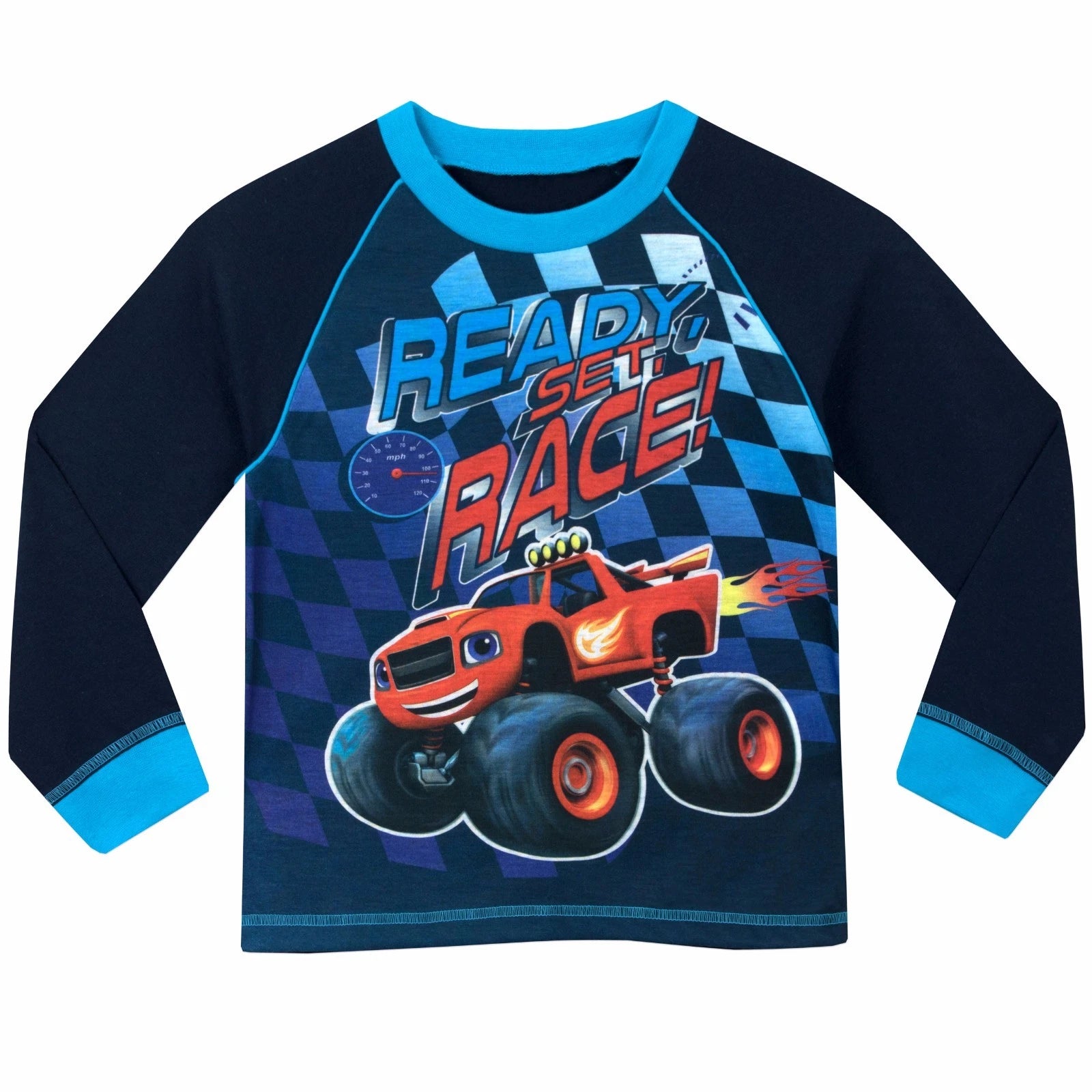 Boys Blaze and the Monster Machines Pyjamas Matching PJs Nightwear Set Navy Blue