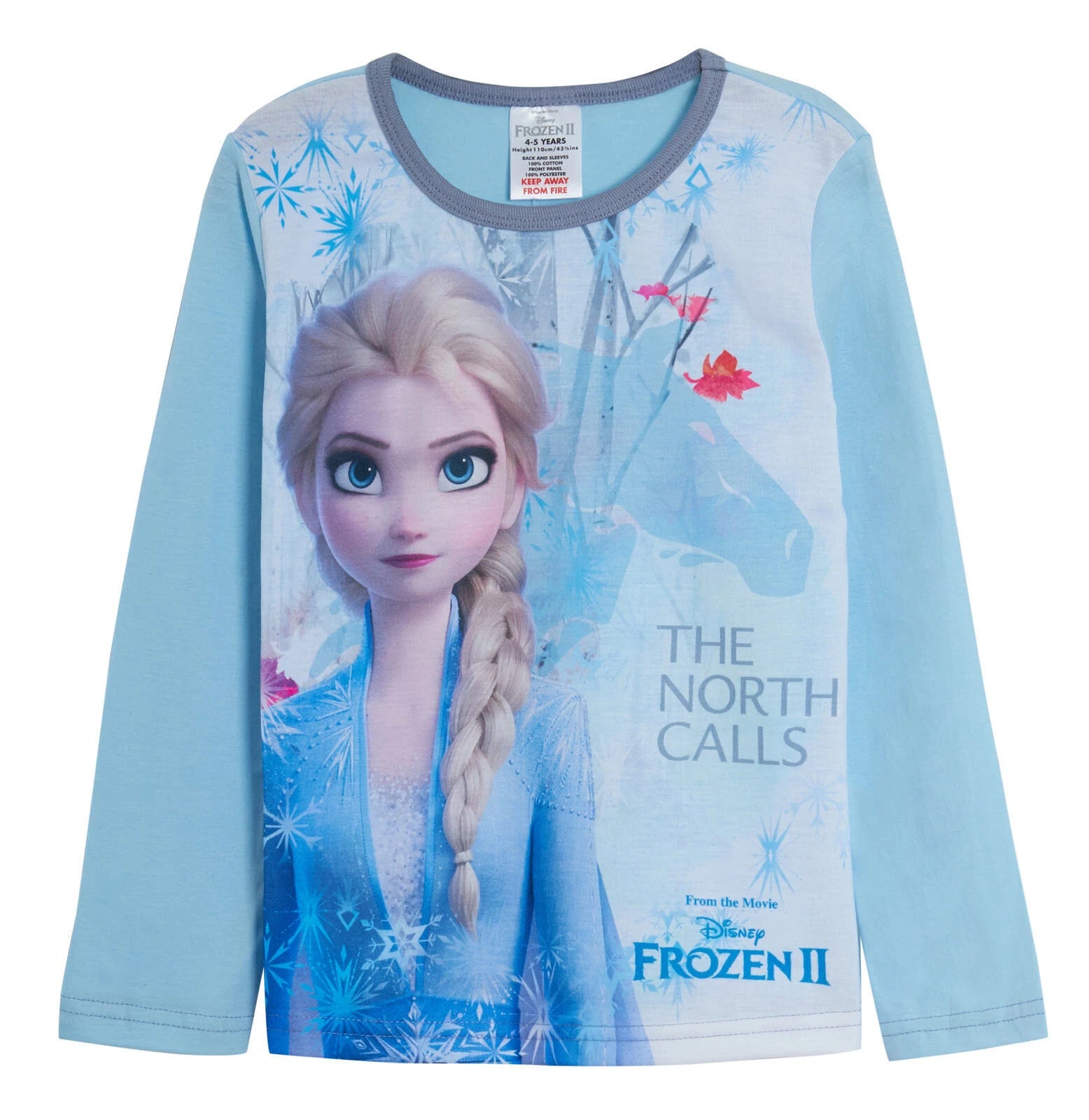 Girls Frozen Pyjamas Elsa PJs Size 2-8 Years Blue Long Sleeved Trouser Disney