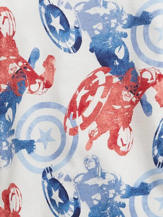 NWT Baby Gap Boys Short Pajamas Marvel Captain America   2T 2