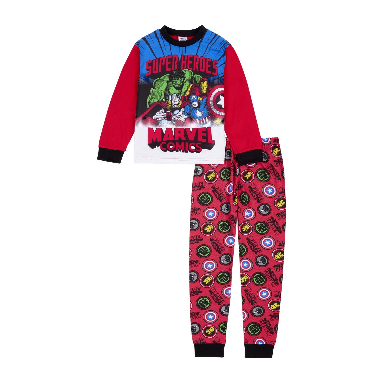 Marvel Comics Boys Pyjamas Pjs,Incredible Hulk Iron Man Thor Captain America Pjs