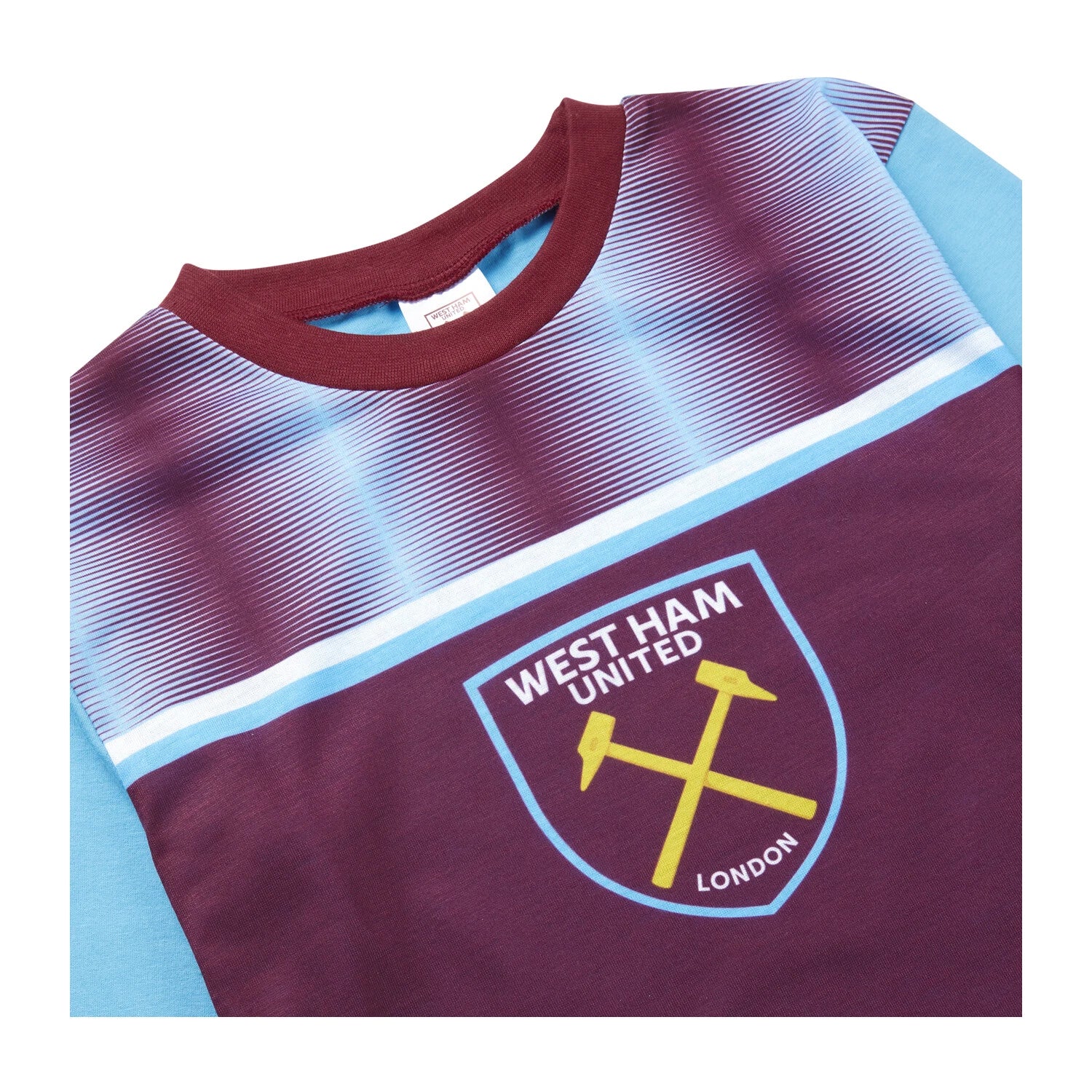 West Ham United FC Boys Pyjamas Football Pjs Set, Official Club Merchandise