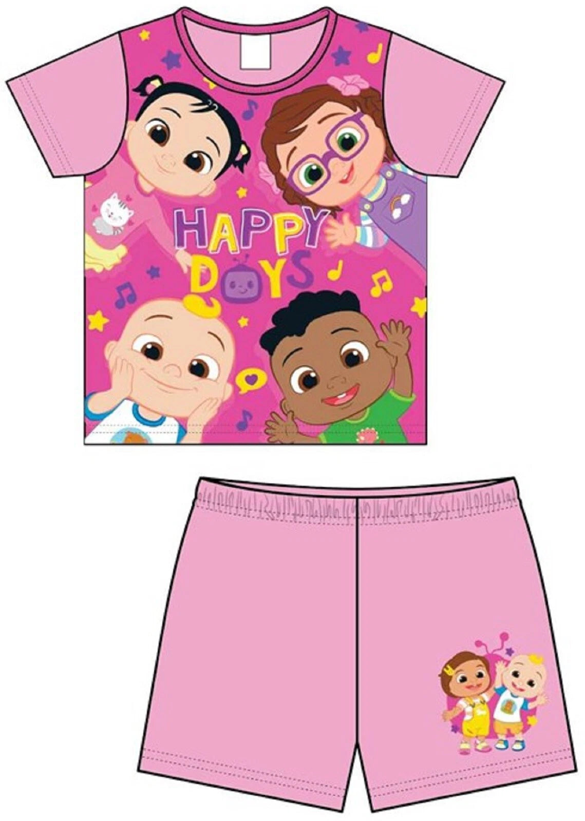 COCOMELON Girl's Pink Short Pyjamas/ Shorty PJs/ Summer PJs in Sizes 1-4 Years