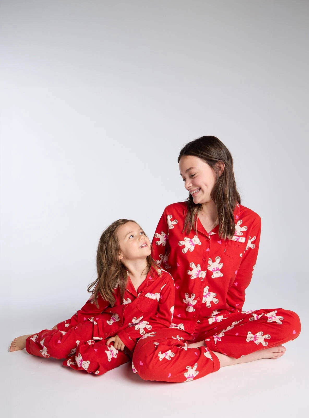 Boux Avenue Pyjama Set Girls Teddy Bear Fleece Kids Cute Nightwear PJ with Bag