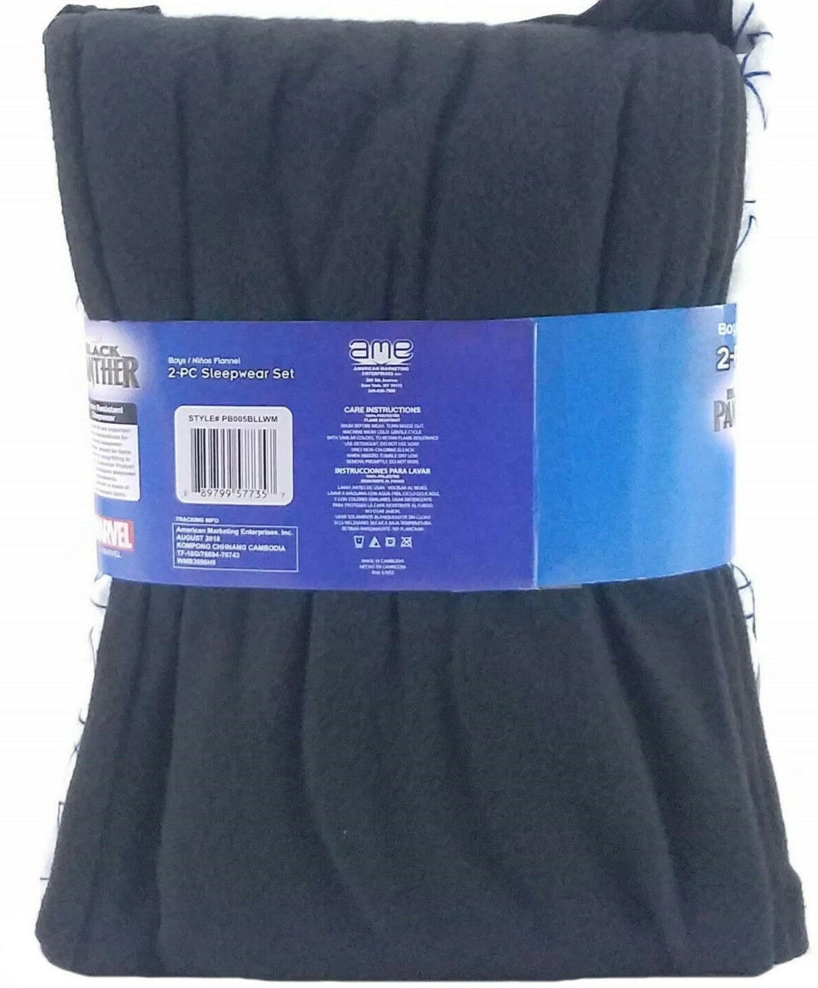 Marvel Black Panther Boys 2 Piece Sleepwear Pajama Set Sizes 6-12