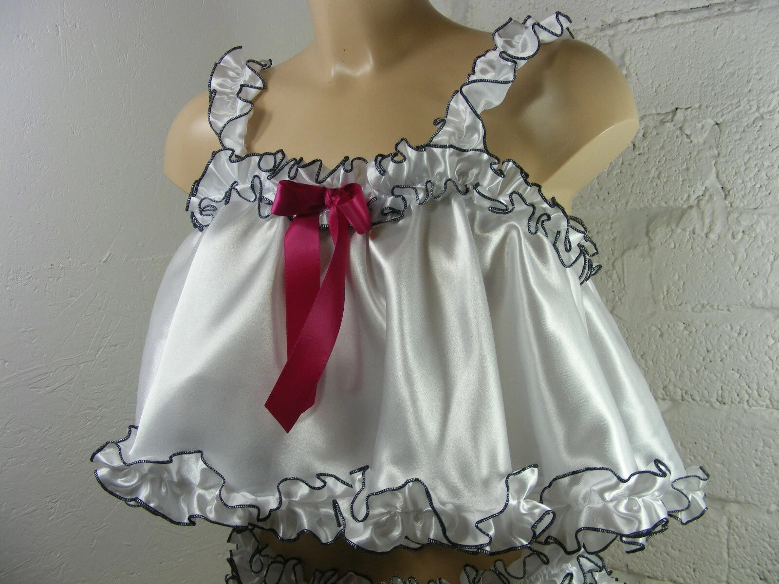 ADULT baby sissy satin babydoll negligee nightie dress camisole lingerie lolita