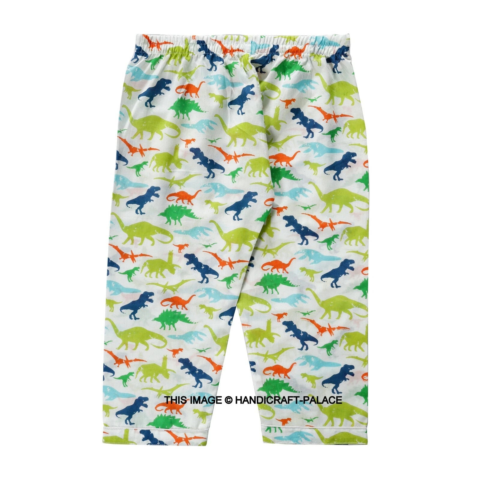 Dinosaur Printed Pyjamas Set with Long Sleeve for Girls Boys Cotton Nightwear