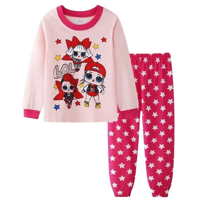 2Pcs Kids Boys Girls Super Mario Long Sleeve Pyjamas Set T-Shirt Shorts Age 1-7Y