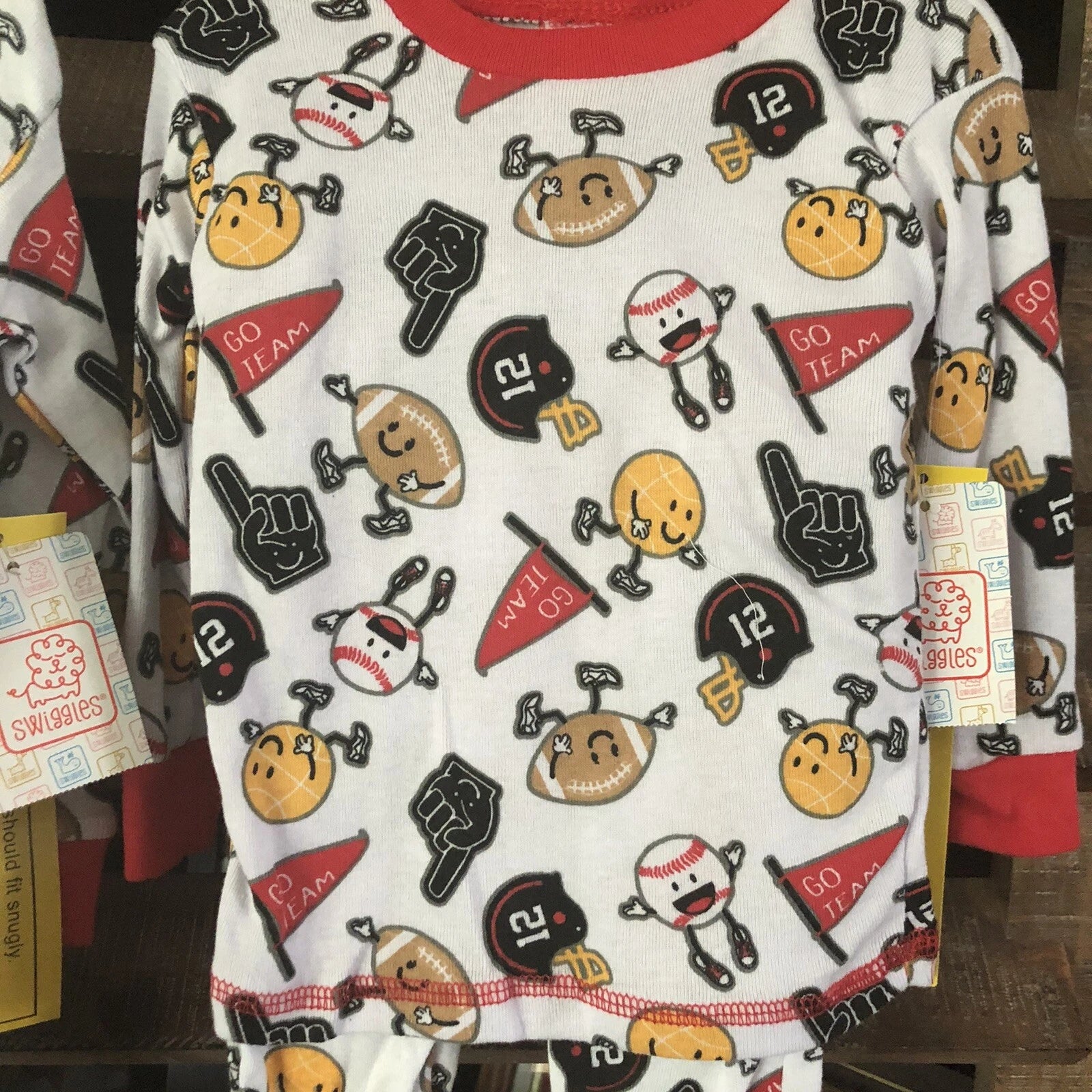 Swiggles Boys Sports Theme Emoji Pajama Sets Snug Fit Long Sleeve/Pants CR-27-28