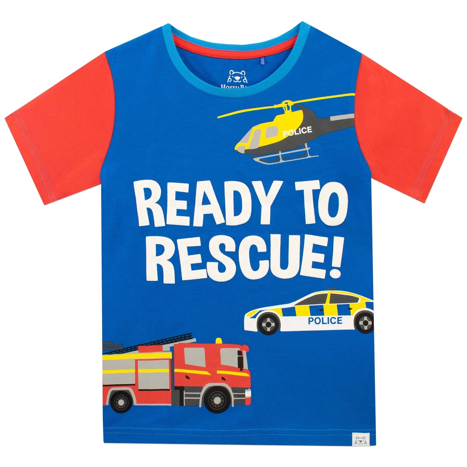Helicopter Police Car Rescue Vehicle Pyjamas Kids Boys 2 3 4 5 6 7 8 Years PJs