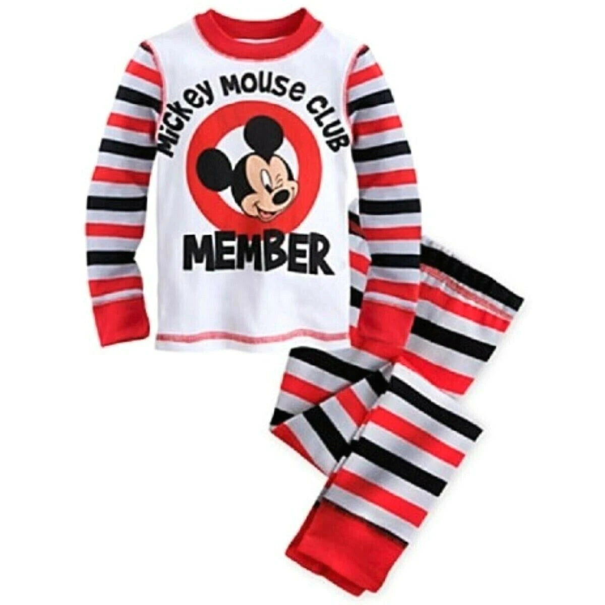 NWT Disney Store Mickey Mouse Boys Pajamas Club Member $6 OFF PJ Pals Kid size 2