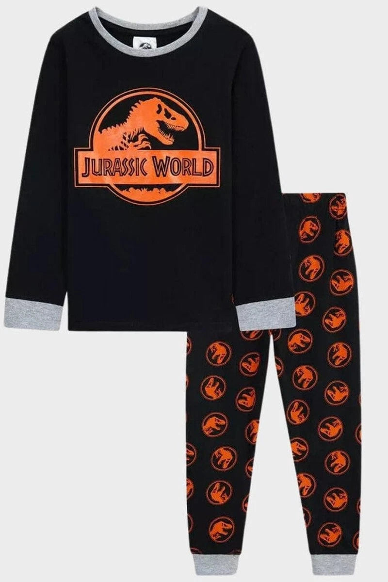 jurassic world black and orange long pyjamas