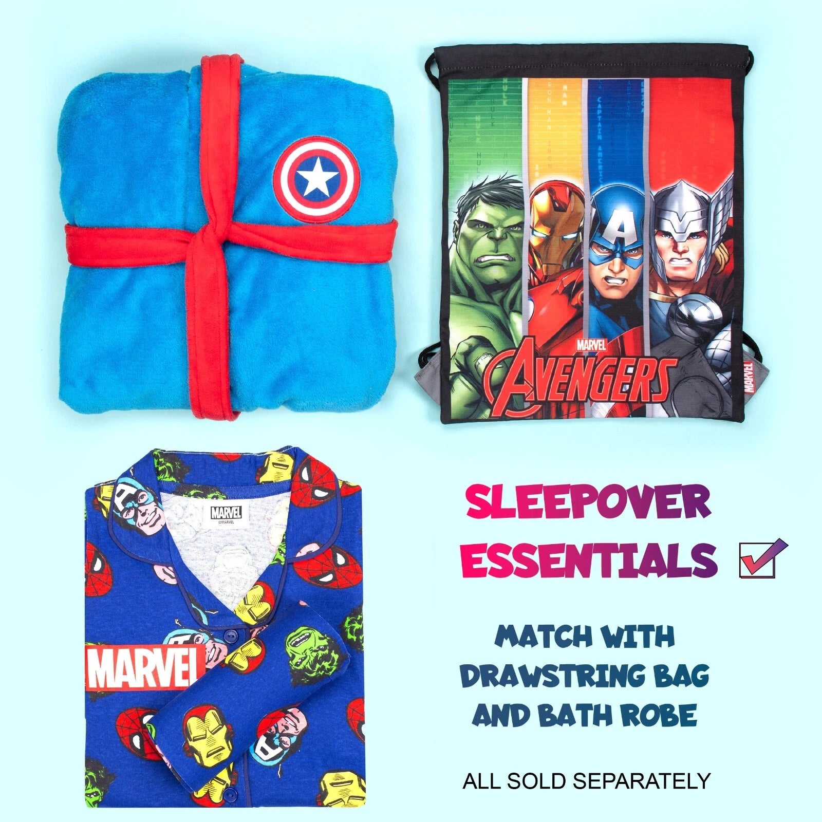 Marvel Pyjama for Boys Button Down PJ Set Superheroes Cotton Christmas Gift