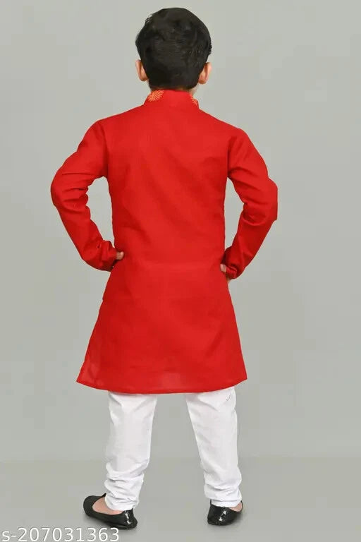 Indian Traditional Kids Printed Cotton Kurta pyjama Set