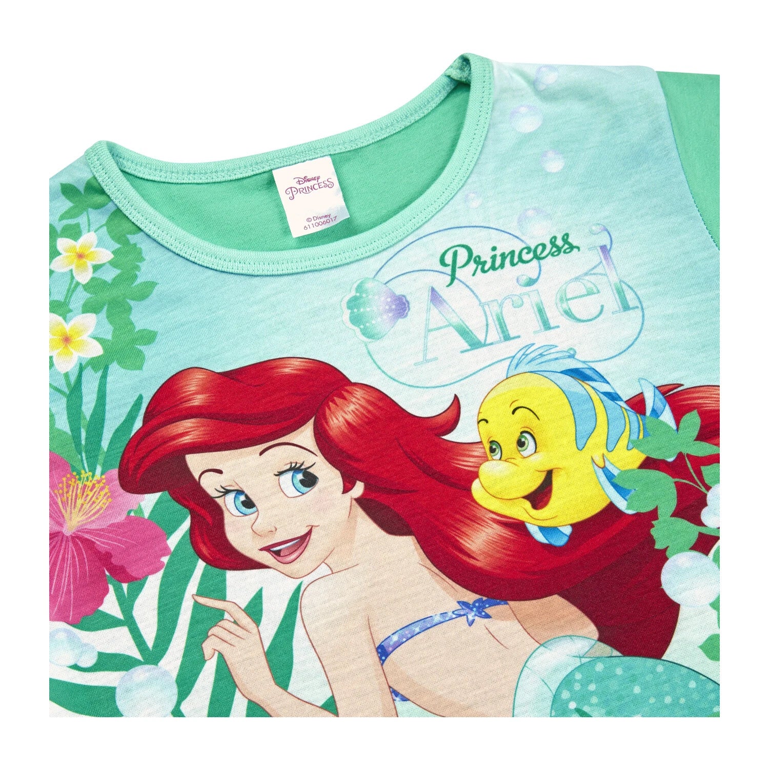 Official Girls Disney The Little Mermaid Short Summer Pyjamas Princess Ariel