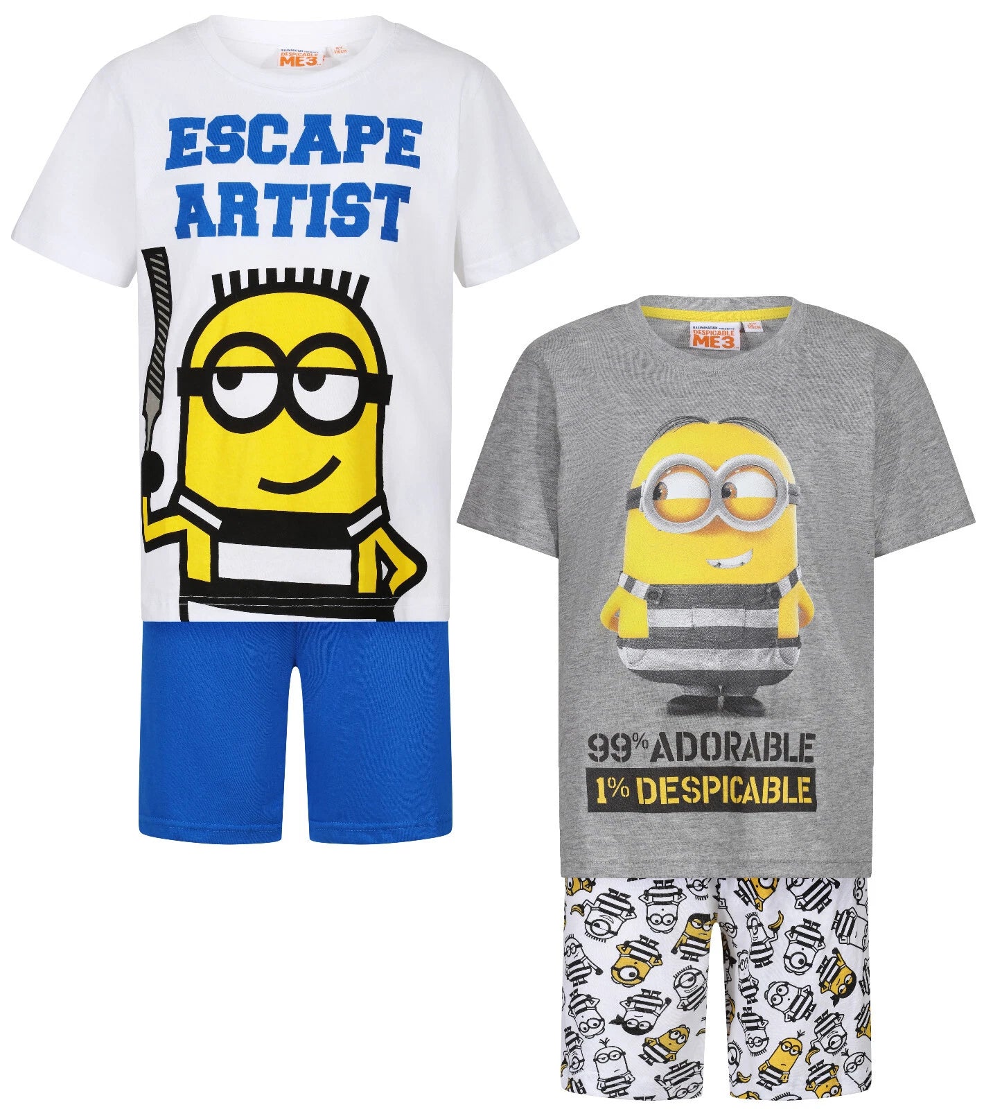 BOYS 2 PACK SHORT PYJAMAS CHARACTER NIGHT WEAR SHORT PJ SET 3-10 YEARS BNWT