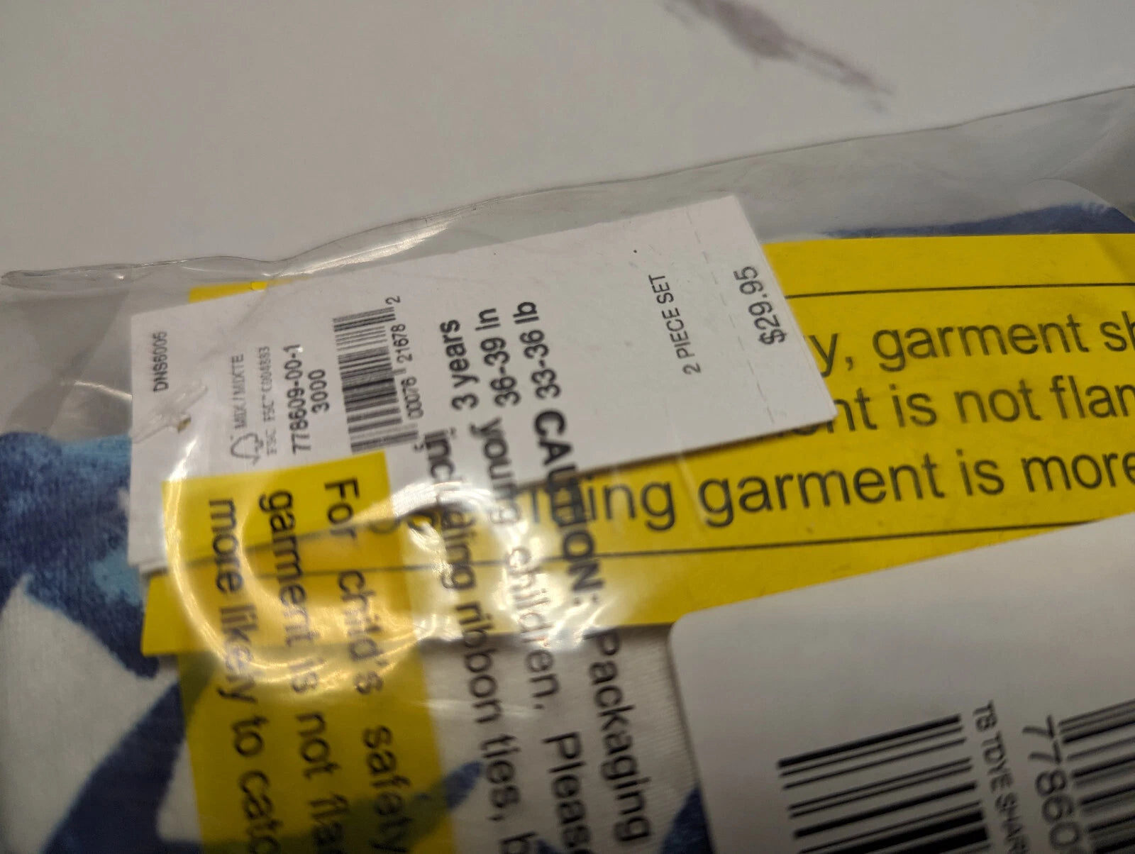 Baby Gap PJ Set 2 Piece Brand New Shark Design Long Sleeve and Pant