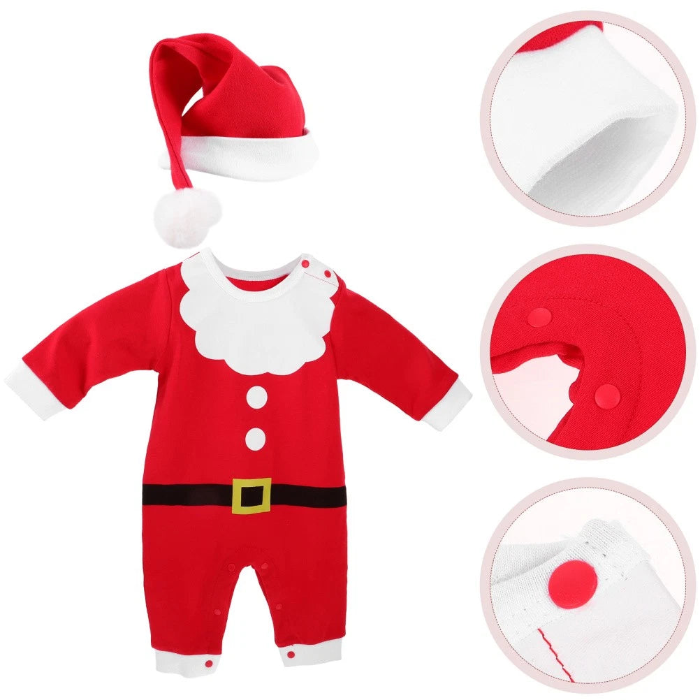 1 Set of Newborn Christmas Pajamas Cotton Long Sleeve Sleepwear Kids Pajamas