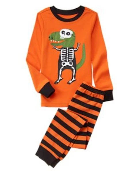 NWT GYMBOREE BOY GYMMIES Dinosaur Skeleton PAJAMA SZ 10 Halloween
