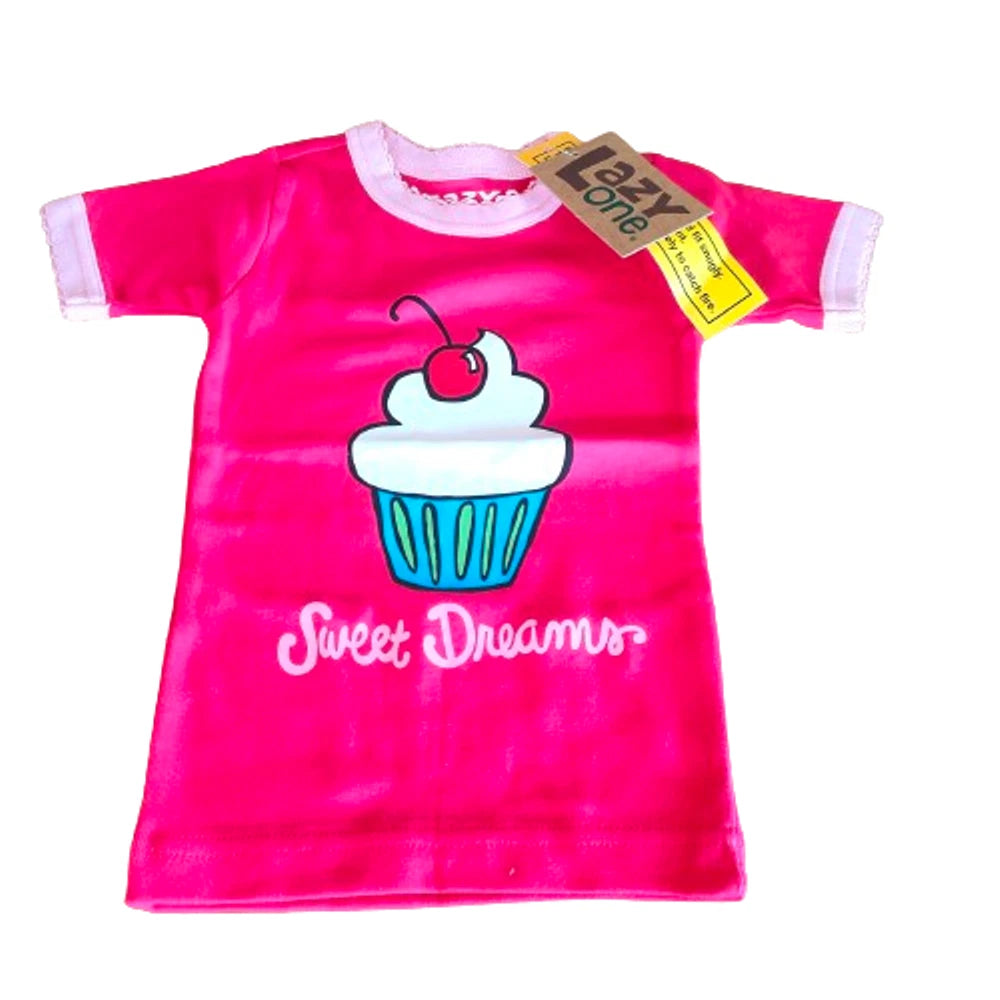 Lazyone Kids Girls Pyjama Set Summer Short Sleeve PJ Set Nightwear Cotton D174