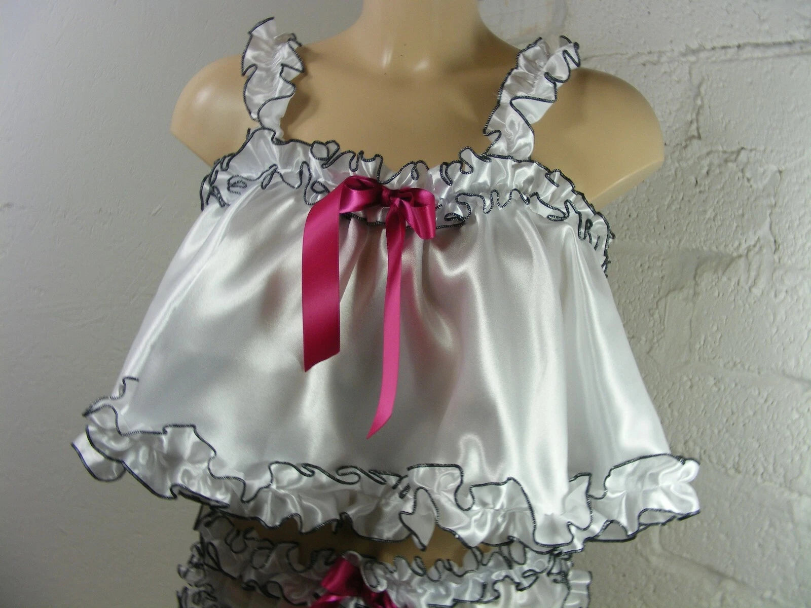 ADULT baby sissy satin babydoll negligee nightie dress camisole lingerie lolita
