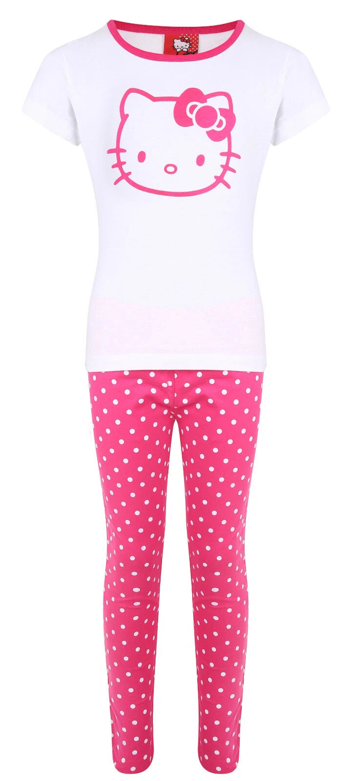 GIRLS PYJAMAS HELLO KITTY EX UK STORE NIGHT WEAR PJ SETS 3-12Y PINK/WHITE NEW