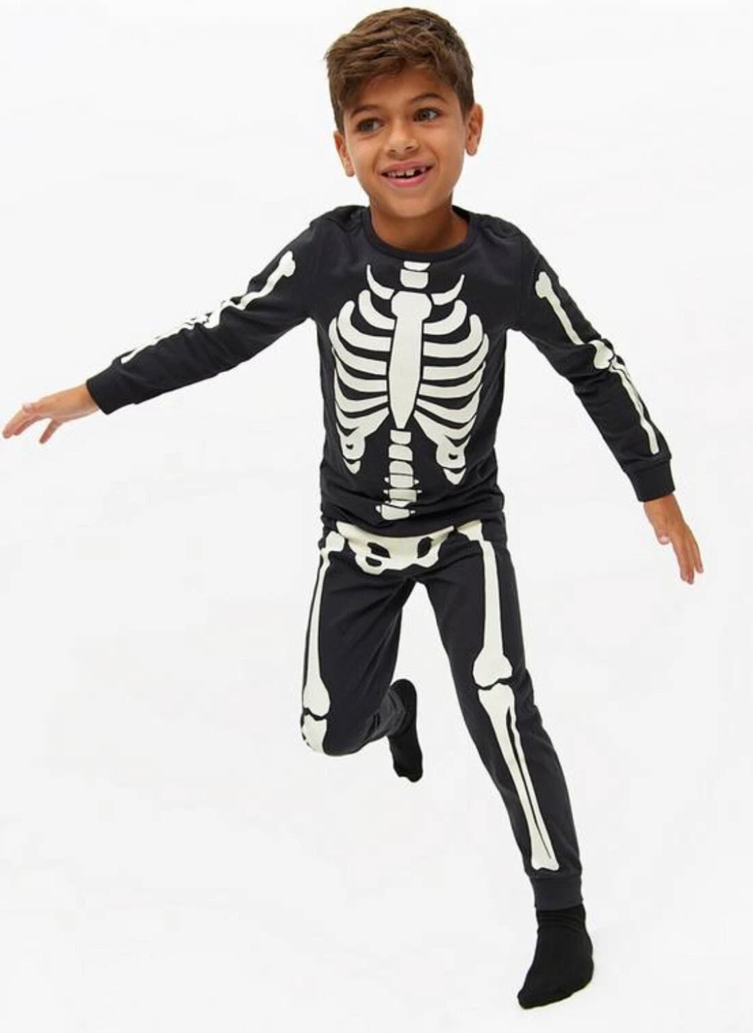 TU Kids Boys Girls Skeleton Glow in the Dark Pyjamas New with Tags