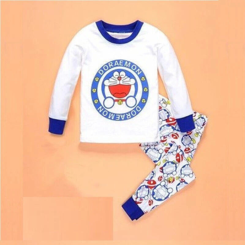 2Pcs Kids Boys Girls Super Mario Long Sleeve Pyjamas Set T-Shirt Shorts Age 1-7Y