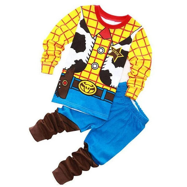 2Pcs Kids Boys Girls Super Mario Long Sleeve Pyjamas Set T-Shirt Shorts Age 1-7Y