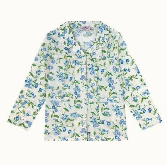 Cath Kidston Girls Light Forget Me Not Long Sleeve Woven PJs RRP £30