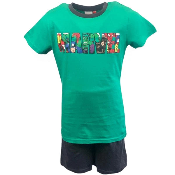 Boys Kids Avengers Spiderman Short Sleeve Pyjamas T-Shirt Shorts Age 3-14years