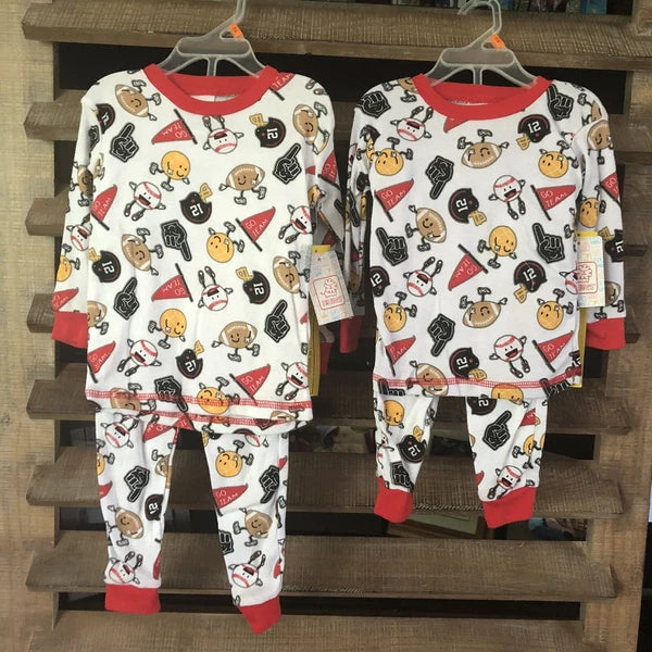 Swiggles Boys Sports Theme Emoji Pajama Sets Snug Fit Long Sleeve/Pants CR-27-28