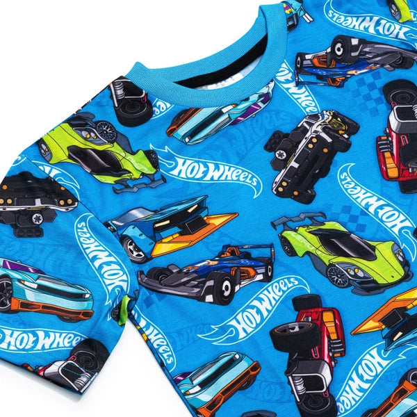 Hot Wheels Boys Short Pyjama Set | 100% Cotton Summer Sleepwear | Car Gift