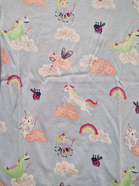 Ex M&S Girls Pyjamas PJ Snuggle set unicorn blue 18m-7 Years NEW