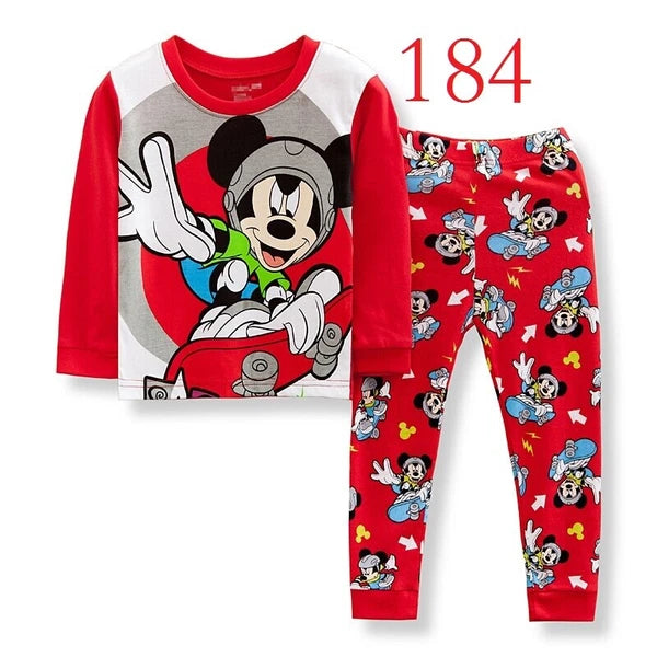 Kids Boy Girls Micky Minie Mouse Pyjamas Pjs Set Sleepwear Long Sleeve Nightwear