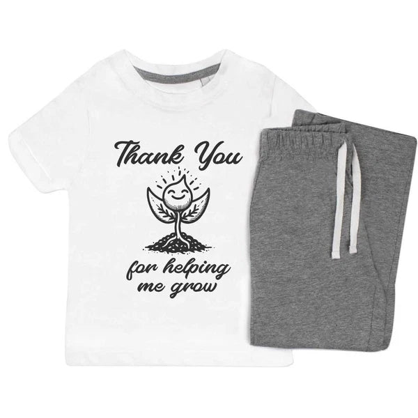 'Thank You For Helping Me Grow' Kids Nightwear / Pyjama Set (KP048629)