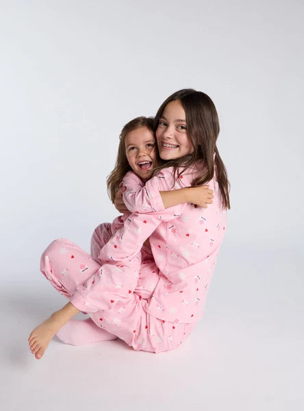 Boux Avenue Pyjama Set Girls Dear Santa Fleece Kids Cute Nightwear PJ with Bag