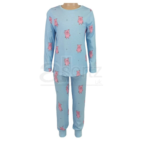 New Childrens Long Sleeve Cotton Pyjama Sets Boys Girls Percy PJs M S L Uk Age