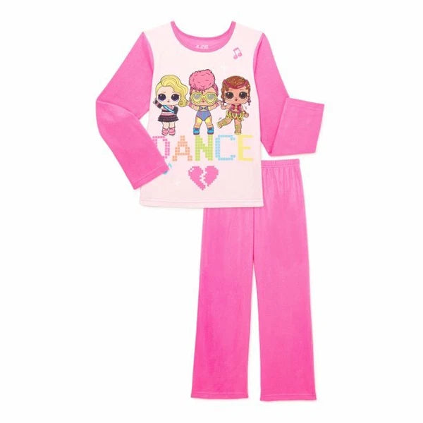 LOL Surprise DANCE 2 Piece Girls Pink Flannel Pajama Set NEW WITH TAGS