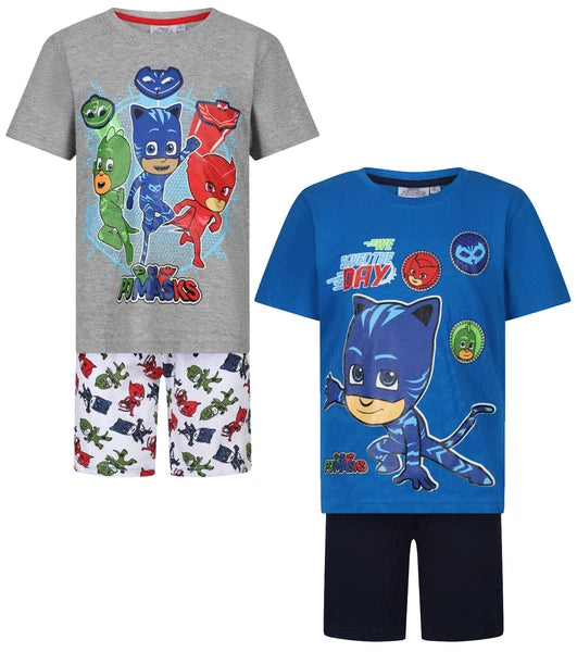 BOYS 2 PACK SHORT PYJAMAS CHARACTER NIGHT WEAR SHORT PJ SET 3-10 YEARS BNWT