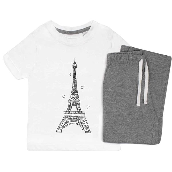 'Eiffel Tower' Kids Nightwear / Pyjama Set (KP009267)