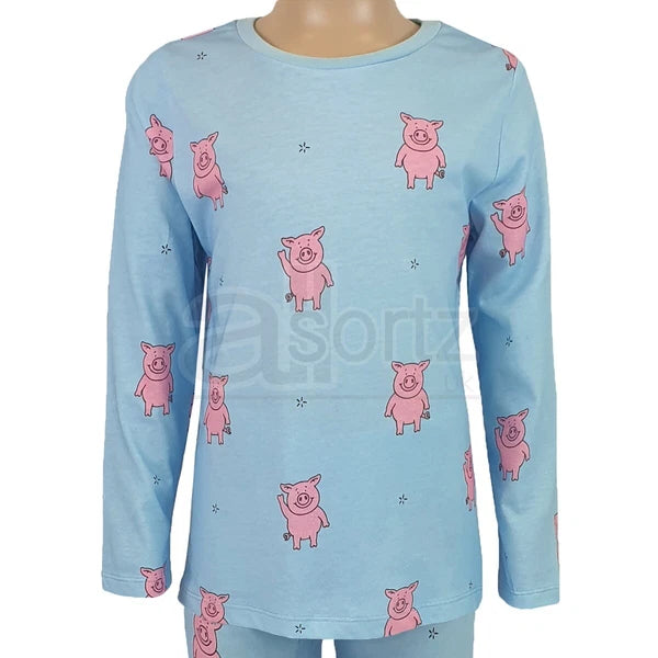 New Childrens Long Sleeve Cotton Pyjama Sets Boys Girls Percy PJs M S L Uk Age